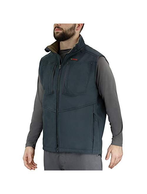 Mossy Oak Winter Vest for Men, Mens Fleece Vest, Sherpa Camp Vest