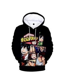 CHLOBLOM Boku No Hero Anime Hoodie Halloween Cosplay Hooded Pullover Sweatshirt