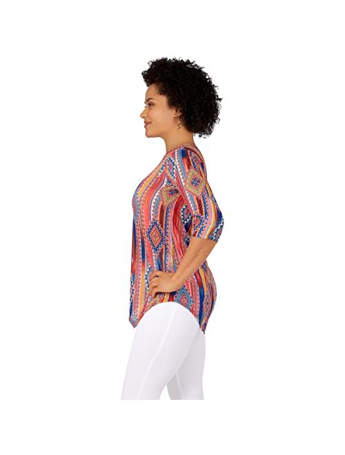 Ruby Rd. Womens Womens A-Symmetric Sublimation Top
