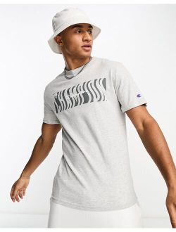 T-shirt with wavy chest logo in gray