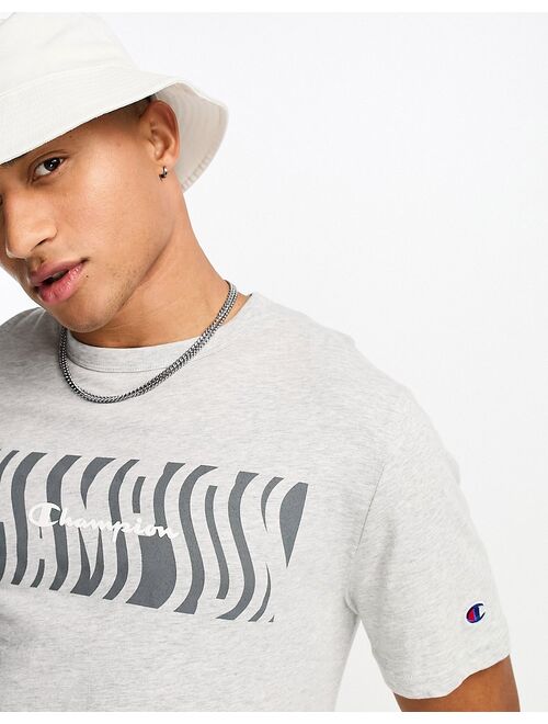 Champion T-shirt with wavy chest logo in gray