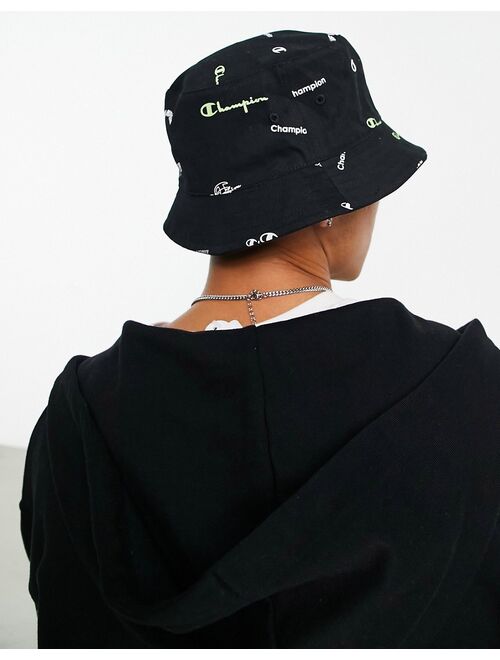 Champion bucket hat with small logo in black