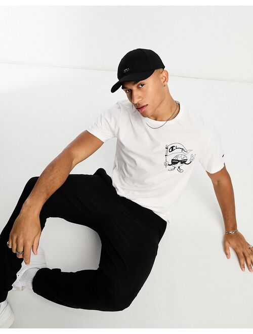 Champion lightweight T-shirt with chest globe print in light green