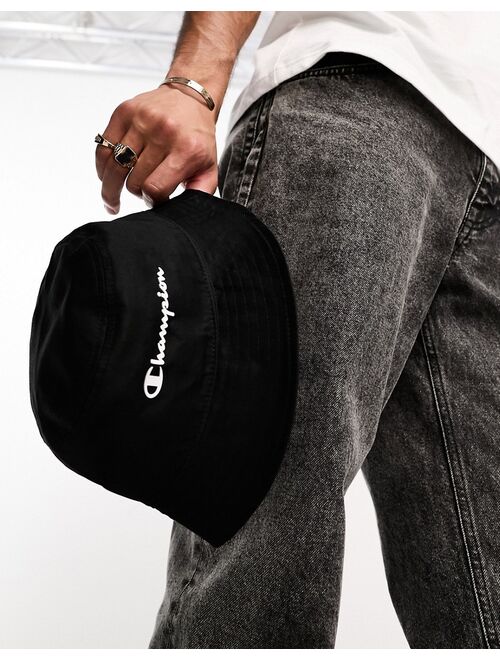 Champion relaxed bucket hat in washed black