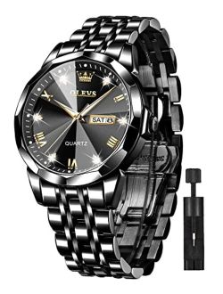 Men Watches Stainless Steel Wrist Watch Quartz Analog Waterproof Luminous Date Diamond Wrist Watch Luxury Casual Watch for Men