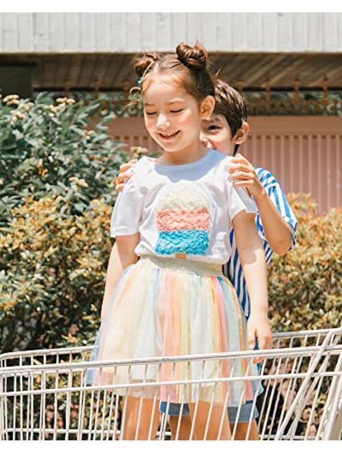 Ozkiz Toddler Little Girls Rainbow Layered Tutu Skirt