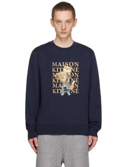 MAISON KITSUNE Navy Champion Fox Sweatshirt
