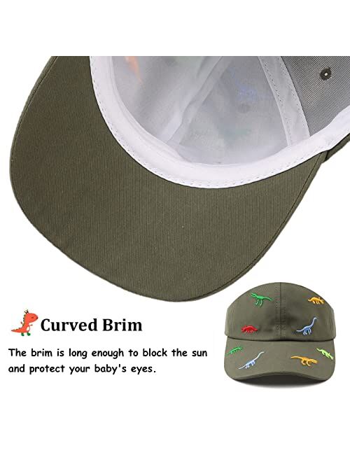 Bamery Toddler Baseball Hat for Boys&Girls Baby Baseball Cap Embroidery Dinosaur Kids Hat for 2-6T