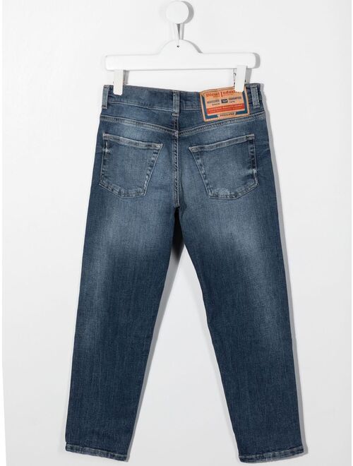 Diesel Kids D-Lucas-J straight-leg ripped jeans