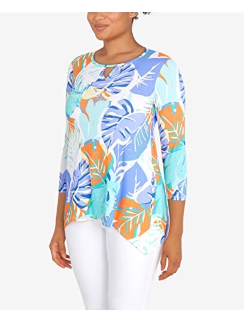 Ruby Rd. Women's Plus-Size Knit Graphic Tropical Print top