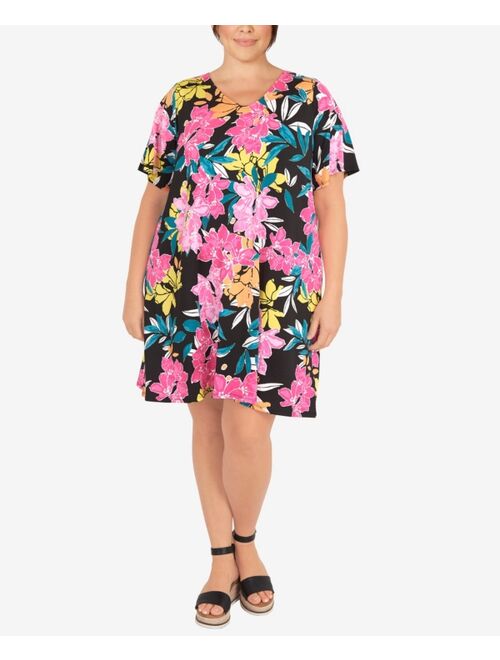 RUBY RD. Plus Size Hawaiian Floral Print Dress