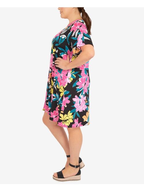 RUBY RD. Plus Size Hawaiian Floral Print Dress