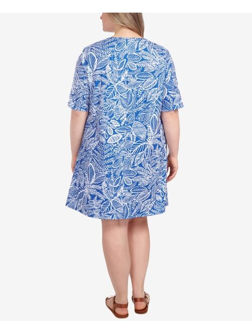 RUBY RD. Plus Size Leaf Sketch Print Dress