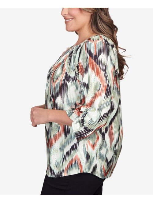 RUBY RD. Plus Size Knit Eyelet Pullover Top