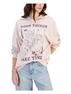 REBELLIOUS ONE Juniors' Good Things Take Time Graphic-Print Hoodie