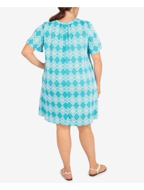 RUBY RD. Plus Size Geo Lattice Print Dress