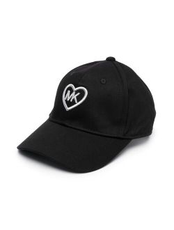 Kids Black logo-print cotton baseball cap