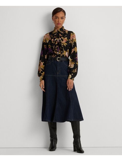 Polo Ralph Lauren LAUREN RALPH LAUREN Women's Floral Ruffle-Trim Georgette Shirt