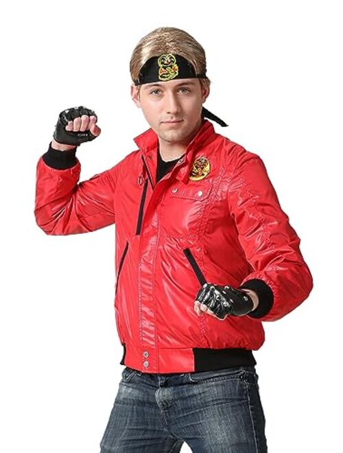 Fun Costumes Karate Kid Cobra Kai Adult Mens Jacket, Authentic Halloween Costume with Embroidered Patch