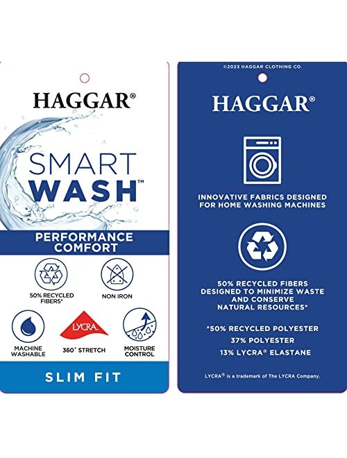 Haggar Smart Wash Slim Fit Men's Button Down Dress Shirt