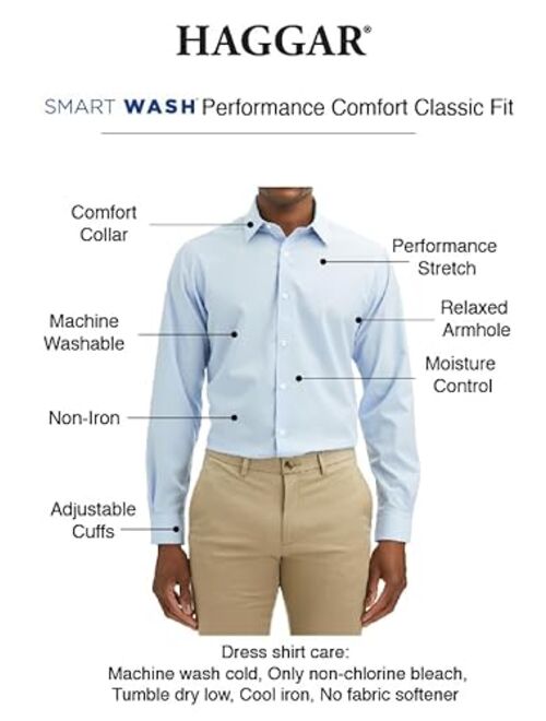 Haggar Smart Wash Classic Fit Men's Button Down Dress Shirt