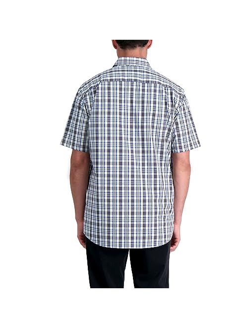 Haggar Men's Short Sleeve Button Down Woven Print Shirts