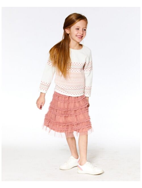 DEUX PAR DEUX Girl Jacquard Knit Sweater Off White - Child