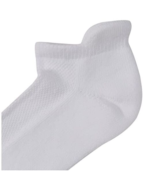 No Nonsense Women's Soft and Breathable Cushioned No Show Socks-Moisture-Wicking-with Back Tab, White-9 Pair Pack, 4-10