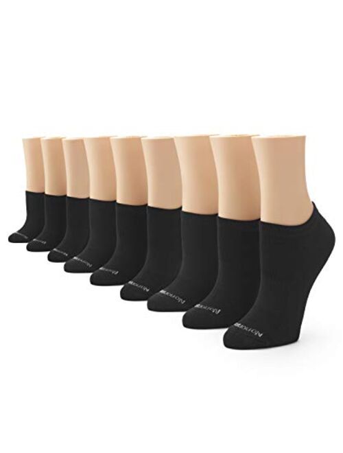 No nonsense womens Soft and Breathable No Show Liner Sock With Arch Clinch Support, 9 Pair Pack