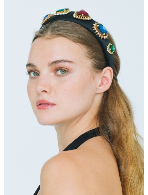Jennifer Behr Mimi crystal-embellished satin-finish headband