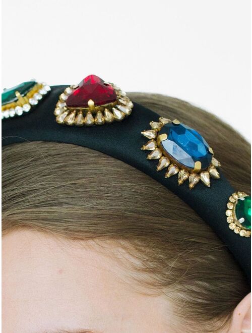 Jennifer Behr Mimi crystal-embellished satin-finish headband