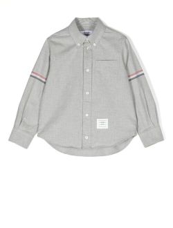Kids stripe-detail cotton shirt