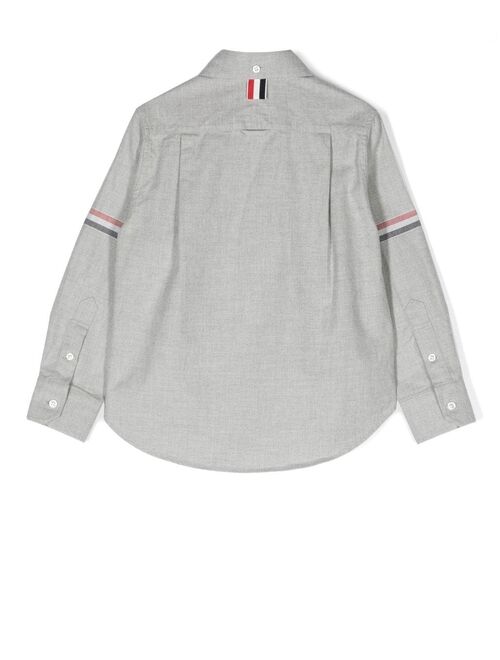 Thom Browne Kids stripe-detail cotton shirt