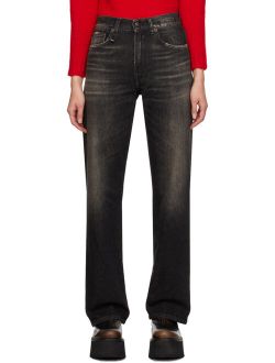 R13 Black Alice Straight Jeans