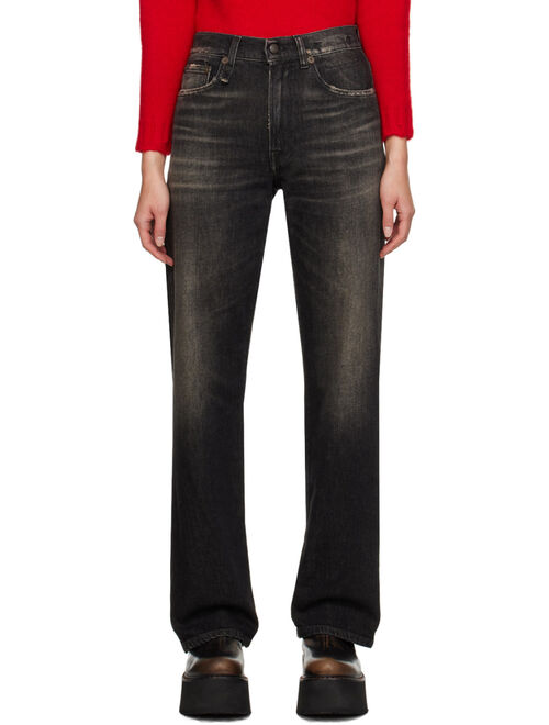 R13 Black Alice Straight Jeans