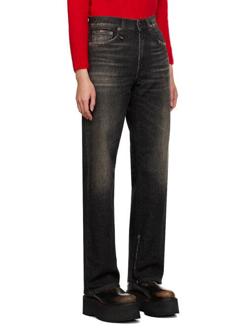 R13 Black Alice Straight Jeans