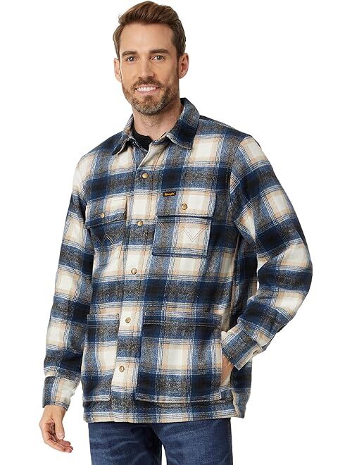 Wrangler Flannel Shirt Jacket Quilted Lined