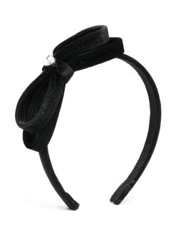bow-detail velour headband