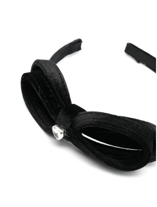 Monnalisa bow-detail velour headband