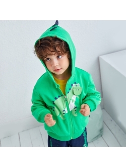 DDSOL Boy Zip-up Jacket Toddler Zipper Hoodie Hooded Sweatshirt Light Winter Fall Outwear 2t-7t