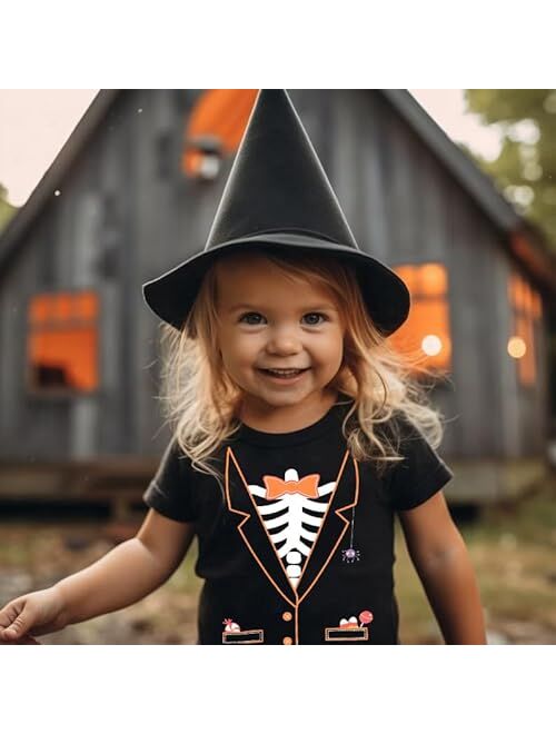 Ddsol Toddler Boy Glow in Dark T-Shirt Short Sleeve Kids Pumpkin Halloween Baby Tops for 2-7T