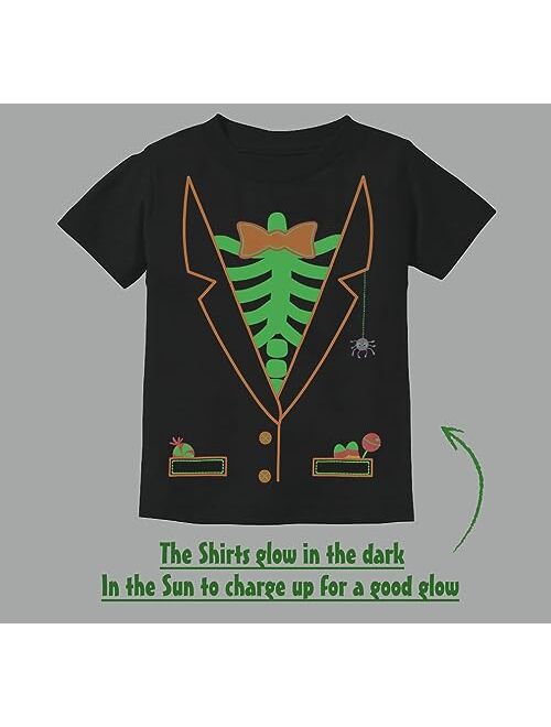 Ddsol Toddler Boy Glow in Dark T-Shirt Short Sleeve Kids Pumpkin Halloween Baby Tops for 2-7T