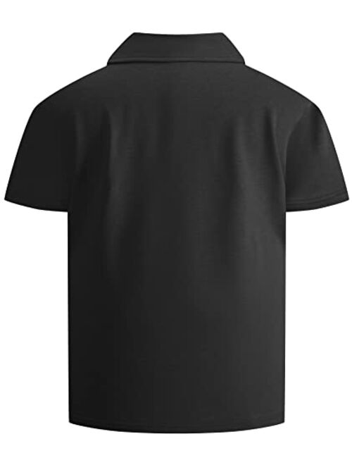 Dekomere Boy Polo Short Sleeve Shirt Moisture Wicking Performance School Uniforms