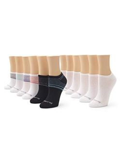 womens Green Threads No Show Cushioned Liner Sock, 12 Pair Pack