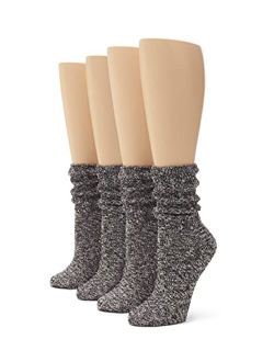 womens Marl Slub Slouch Boot Sock, 4 Pair Pack