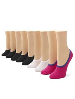 Soft and Breathable High Profile Mesh Liner Sock, 9 Pair Pack, Assorted 5: Black/White/Raspberry Sorbet, One Size