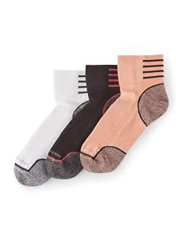 Women's Soft & Breathable Mesh Ankle Socks, Cushioned (3-Pack) Sockshosiery, -assorted: pink, white, grey, One Size, 4-10