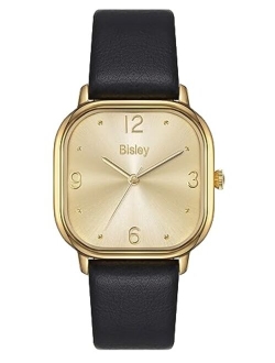Bisley Women's Wrist Watches Leather Band Waterproof Analog Watch for Ladies Female