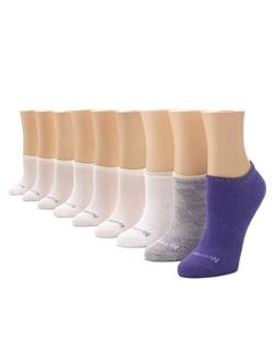womens Soft and Breathable Cushioned No Show Liner Sock, 9 Pair Pack Socks, Assorted