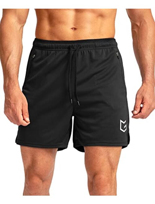 G Gradual Men's Running Shorts with Zipper Pockets Quick Dry Gym Athletic Workout 5" Shorts for Men